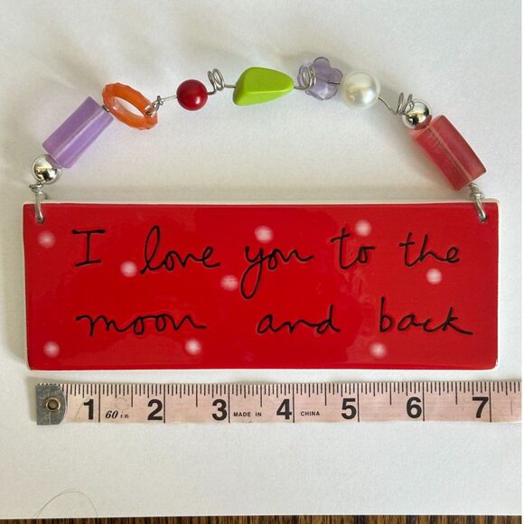 I Love you to the Moon and Back,  ceramic hanging decoration. - Picture 4 of 6